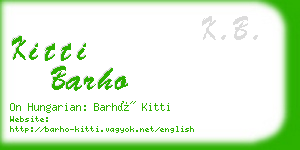 kitti barho business card